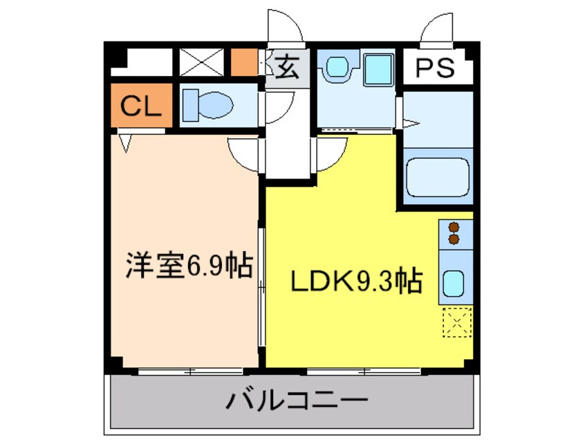 間取図 ｱﾝﾌﾟﾙ-ﾙﾌｪ-ﾙﾙﾐｴ-ﾙ富木