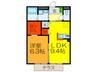 Ｃｏｚｙ　Ｃｏｕｒｔ 1LDKの間取り