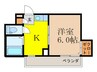 都部ハイツ 1Kの間取り