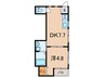 ハイツウエストⅢ 1DKの間取り