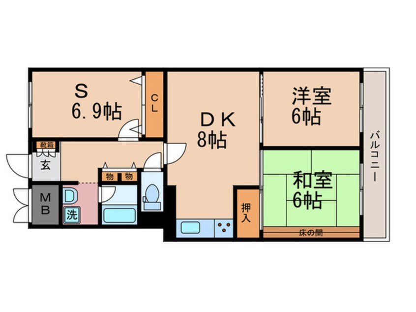 間取図 東山パークハイム（３０３）