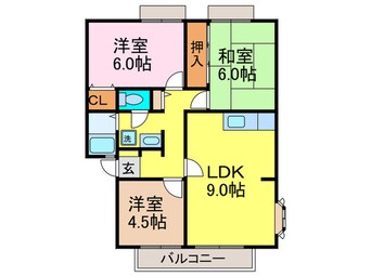 間取図 サンライズガ－デンヒルズＡ