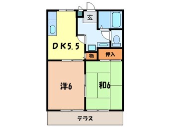 間取図 サングレ－ス北別府