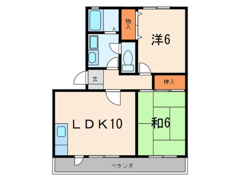 間取図 ハイカムール若草