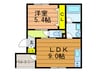 Ｃｒａｓｓｏ　Ｋｕｚｕｈａ 1LDKの間取り