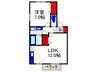 カメリアコ－トⅡ 1LDKの間取り