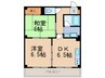 ヴィエント六甲 2DKの間取り