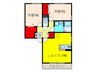 クレ－ル萱振Ａ棟 2LDKの間取り