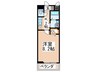 巽北ロイヤルヴィラ 1Kの間取り