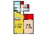 アムールコート 1LDKの間取り