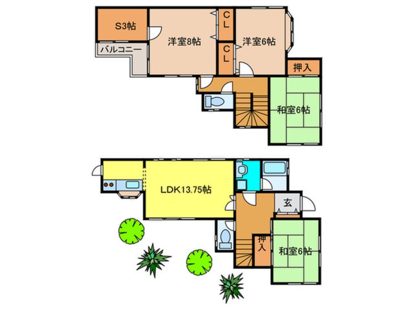 間取図 鼓が滝河村邸