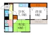 ハイツ糀屋Ⅱ 2DKの間取り
