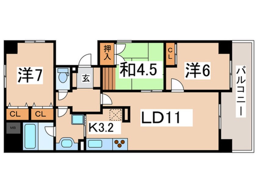 間取図 カスタリア阿倍野
