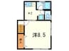 エトワール篠原 1Kの間取り