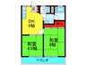 常昌ハイツ西棟 2DKの間取り