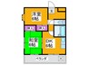 マンショングリ－ンウッド 2DKの間取り