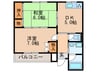 スリーハイツ 2DKの間取り