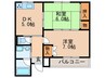 スリーハイツ 2DKの間取り