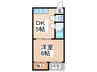 マンション山之内 1DKの間取り