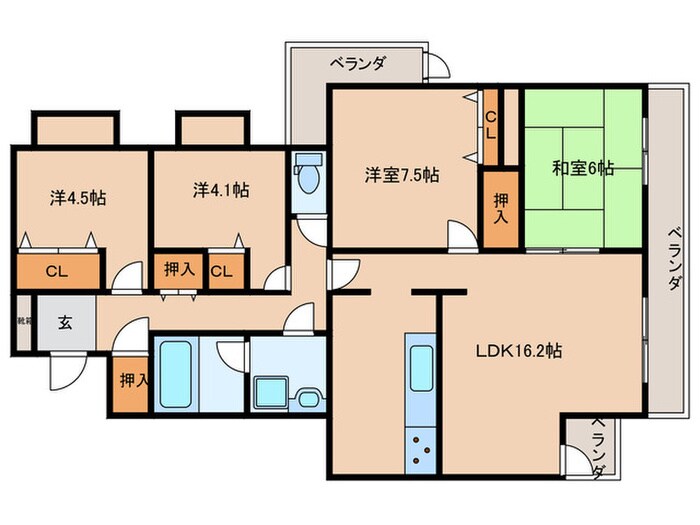 間取り図 ﾌﾟｰﾙ･ﾄｩｼﾞｭｰﾙ甲子園花園町