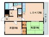 アビタシオン・コンフォ－ル 2LDKの間取り