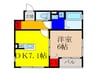 フウキパレス東山本新町 1DKの間取り