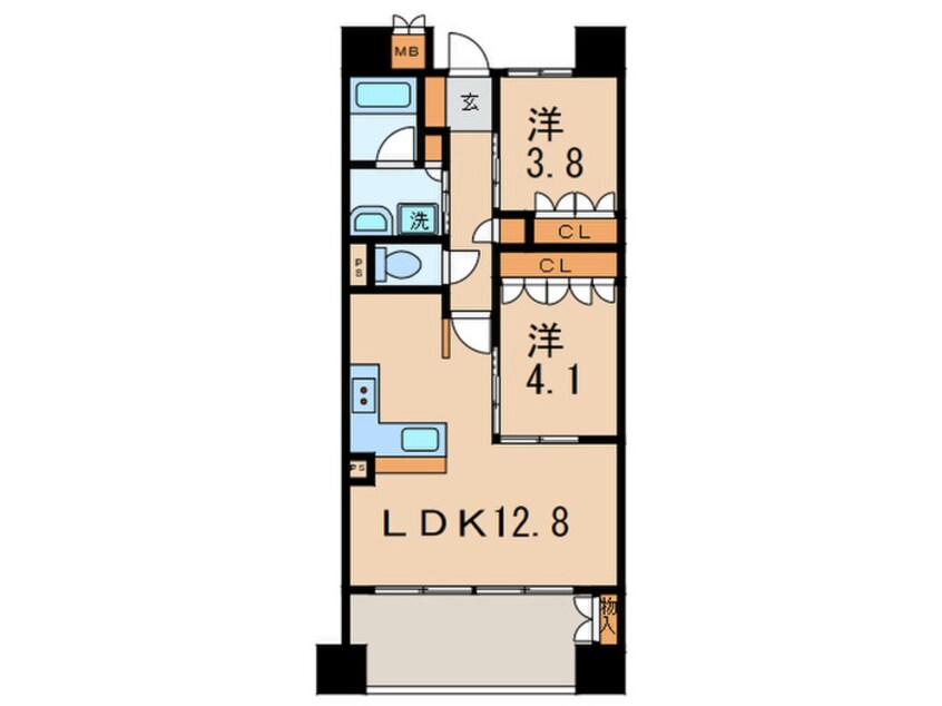 間取図 ｼﾞｵ高槻ﾐｭｰｽﾞEX（308）