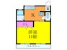 矢森マンション第１ 1Kの間取り