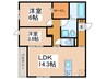 仮)D-ROOM瓜破NORTH 2LDKの間取り