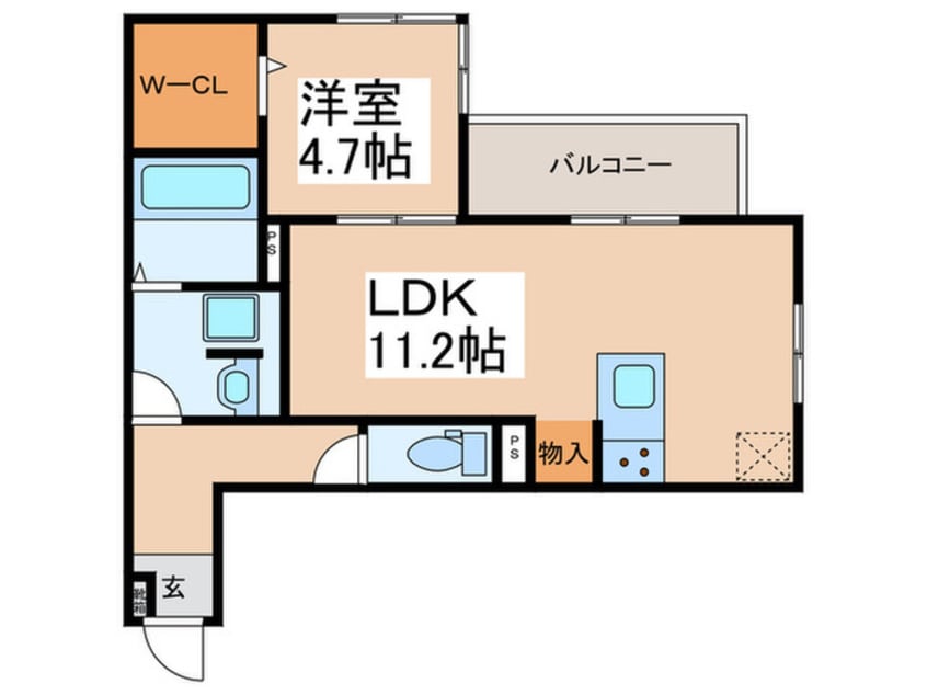 間取図 仮)D-ROOM瓜破NORTH