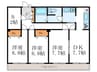 ケイハンシティセカンドビル 3DK+Sの間取り