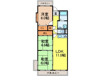 間取図 ドミ－ル桃山台Ⅱ