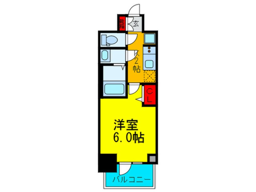 間取図 ﾌﾟﾚｻﾝｽ松屋町ｳﾞｪﾙﾃﾞｽ(604)