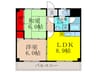 ハイシャトーエクメーネ 2LDKの間取り