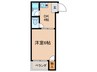 リバティー都島 1DKの間取り