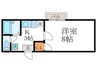 KITAKI荘 1Kの間取り