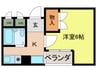 小松ビル 1Kの間取り