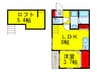 マリンコート堺 1LDKの間取り