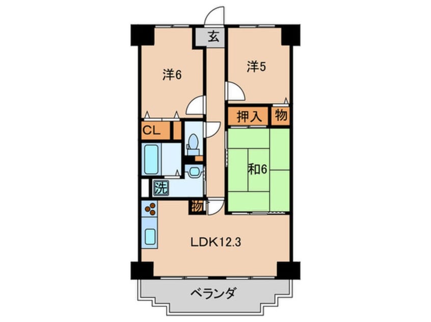 間取図 南海ハイライズフラット天下茶屋