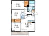 ルピナス嵯峨B棟 3LDKの間取り