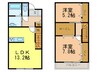 シャルレックスB棟 2LDKの間取り