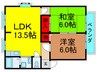 サンビレッジ中西Ｂ棟 2LDKの間取り