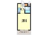 北昭和福富マンション 1Kの間取り