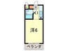 北昭和福富マンション 1Kの間取り