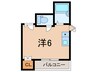 篠原シャレー 1Rの間取り