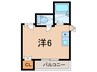 篠原シャレー 1Rの間取り