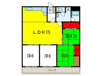 間取図 第二千里ｸﾞﾗﾝﾄﾞﾊｲﾂ（202）