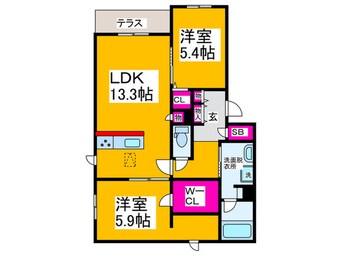 間取図 シャーメゾン　ルーナ　ノワ