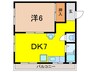 西明石サンライズマンション 1DKの間取り