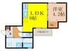 Gracias Court千里丘 1LDKの間取り